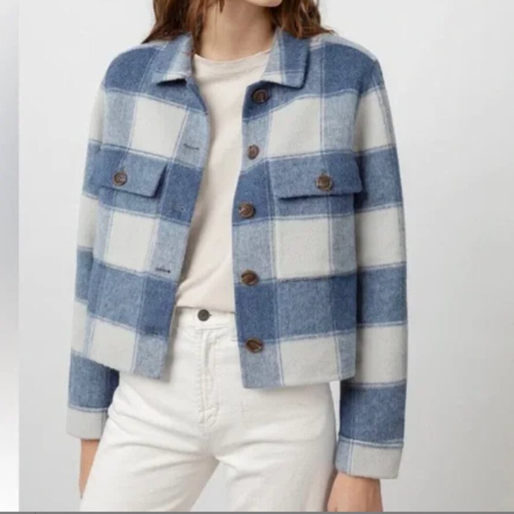 Rails Steffi Plaid Blue and Cream Women's Jacket - XL